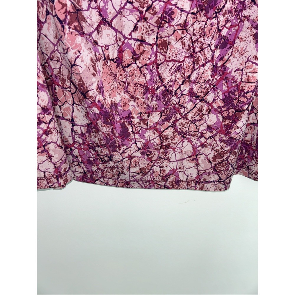 Susan Graver Women's‎ Tunic Top Large Pink Purple Geometric Design Long Sleeve - Picture 6 of 11